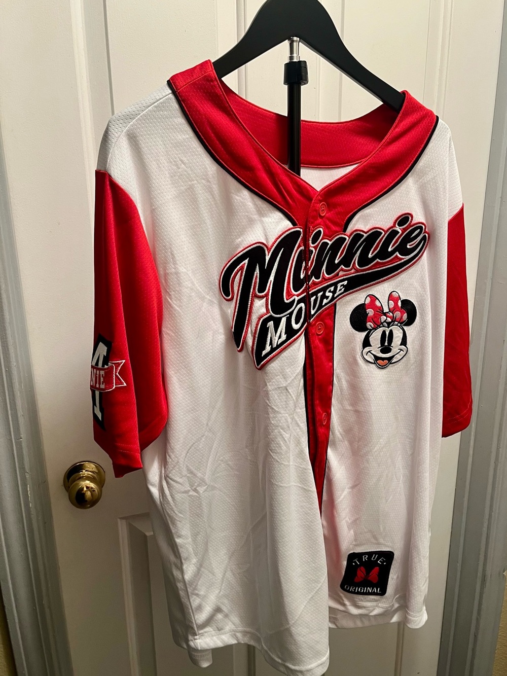 Disney Minnie Mouse Red and White Baseball Jersey